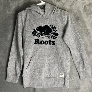 Roots Kids OG Kanga Organic Cotton Hooded Sweatshirt Size XL Beaver Graphic Logo